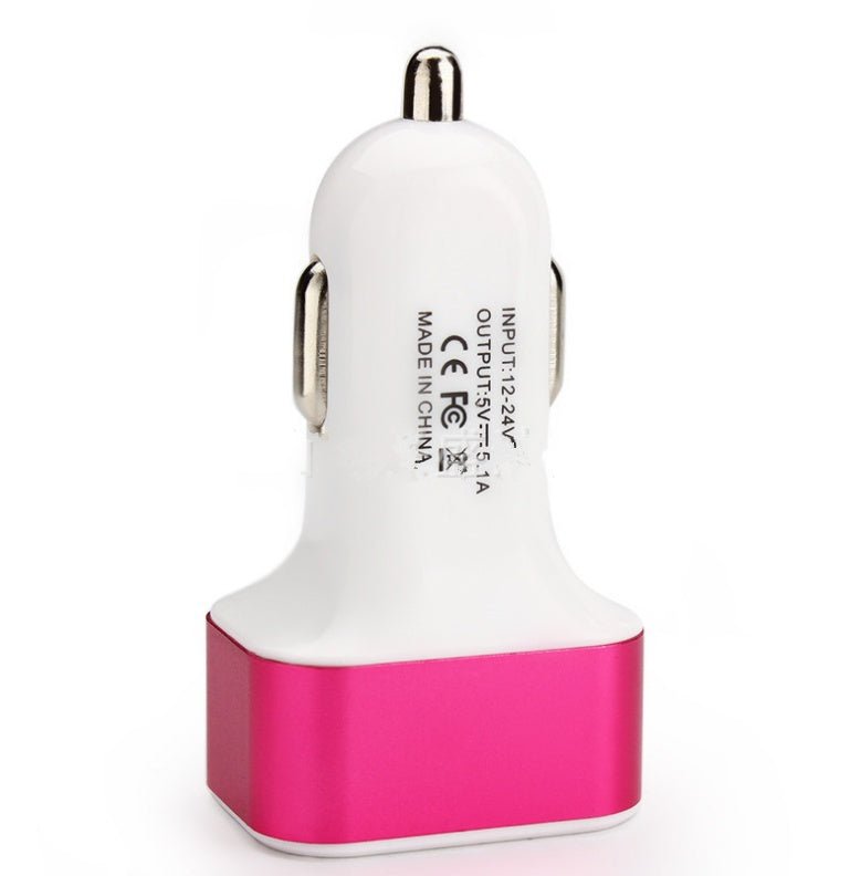 New 3USB car charger USB high - power universal car charger Square aluminum car charger - Verse