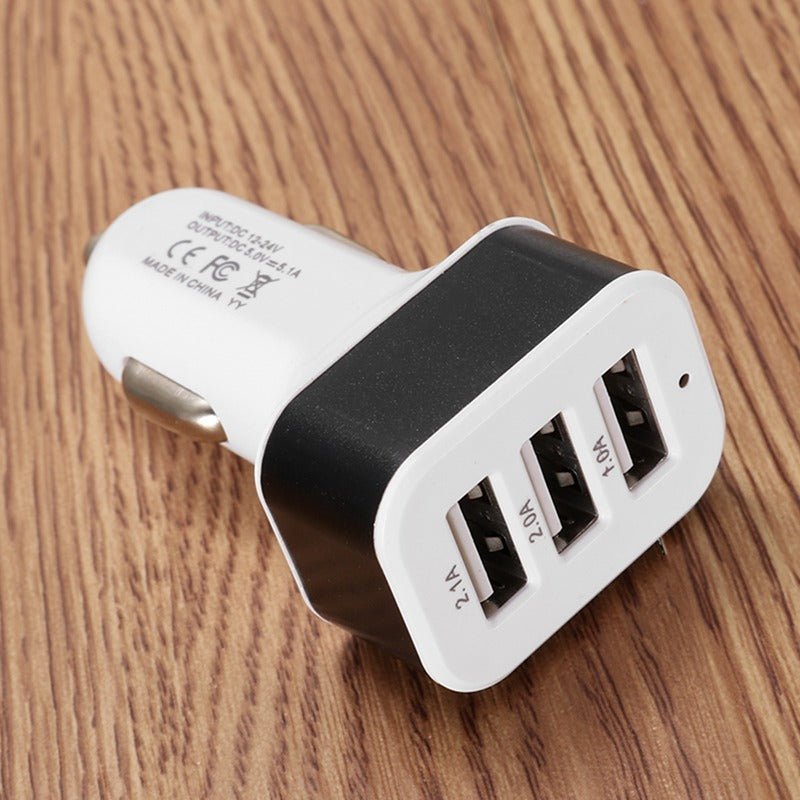 New 3USB car charger USB high - power universal car charger Square aluminum car charger - Verse