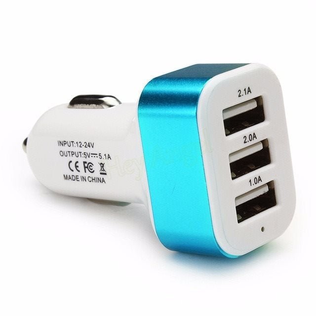 New 3USB car charger USB high - power universal car charger Square aluminum car charger - Verse