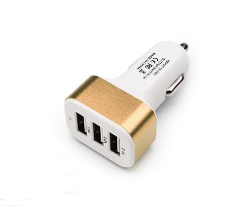 New 3USB car charger USB high - power universal car charger Square aluminum car charger - Verse