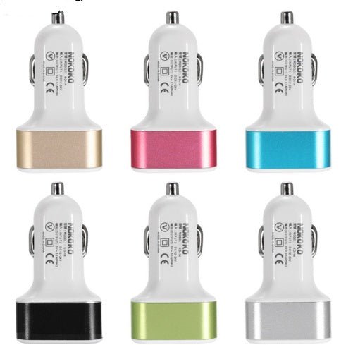 New 3USB car charger USB high - power universal car charger Square aluminum car charger - Verse