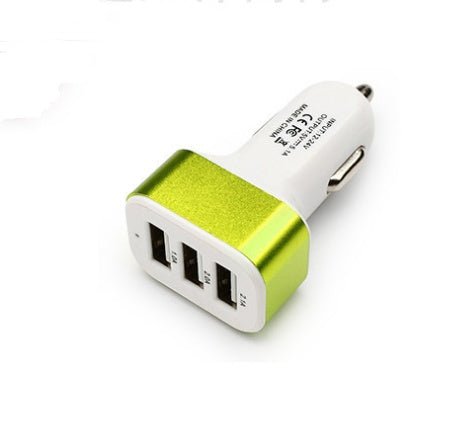 New 3USB car charger USB high - power universal car charger Square aluminum car charger - Verse